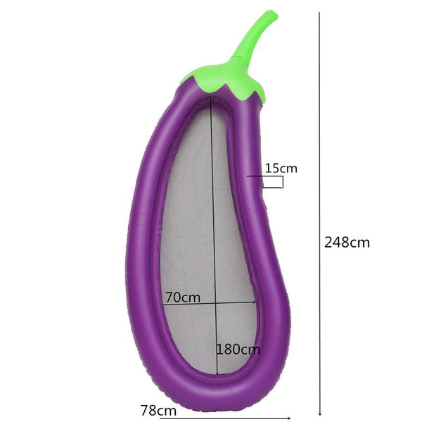 Inflatable Giant Eggplant Floating Pool Bed