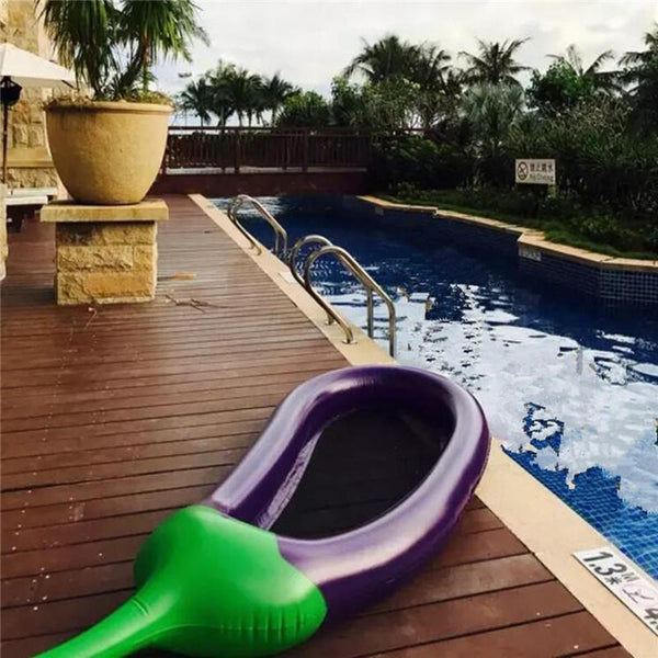 Inflatable Giant Eggplant Floating Pool Bed